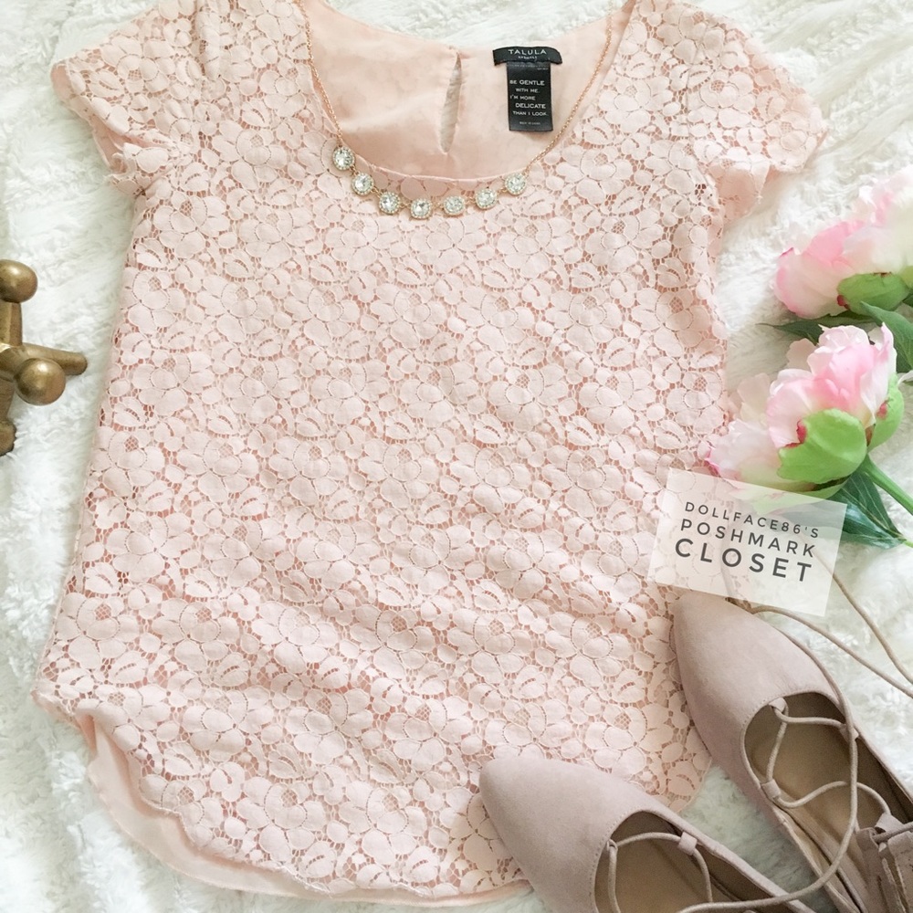 Aritzia Delicate Pink Lace Top